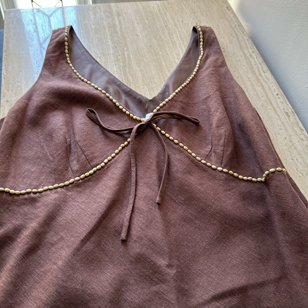 Robbie Bee Size 12 sleeveless coffee brown dress